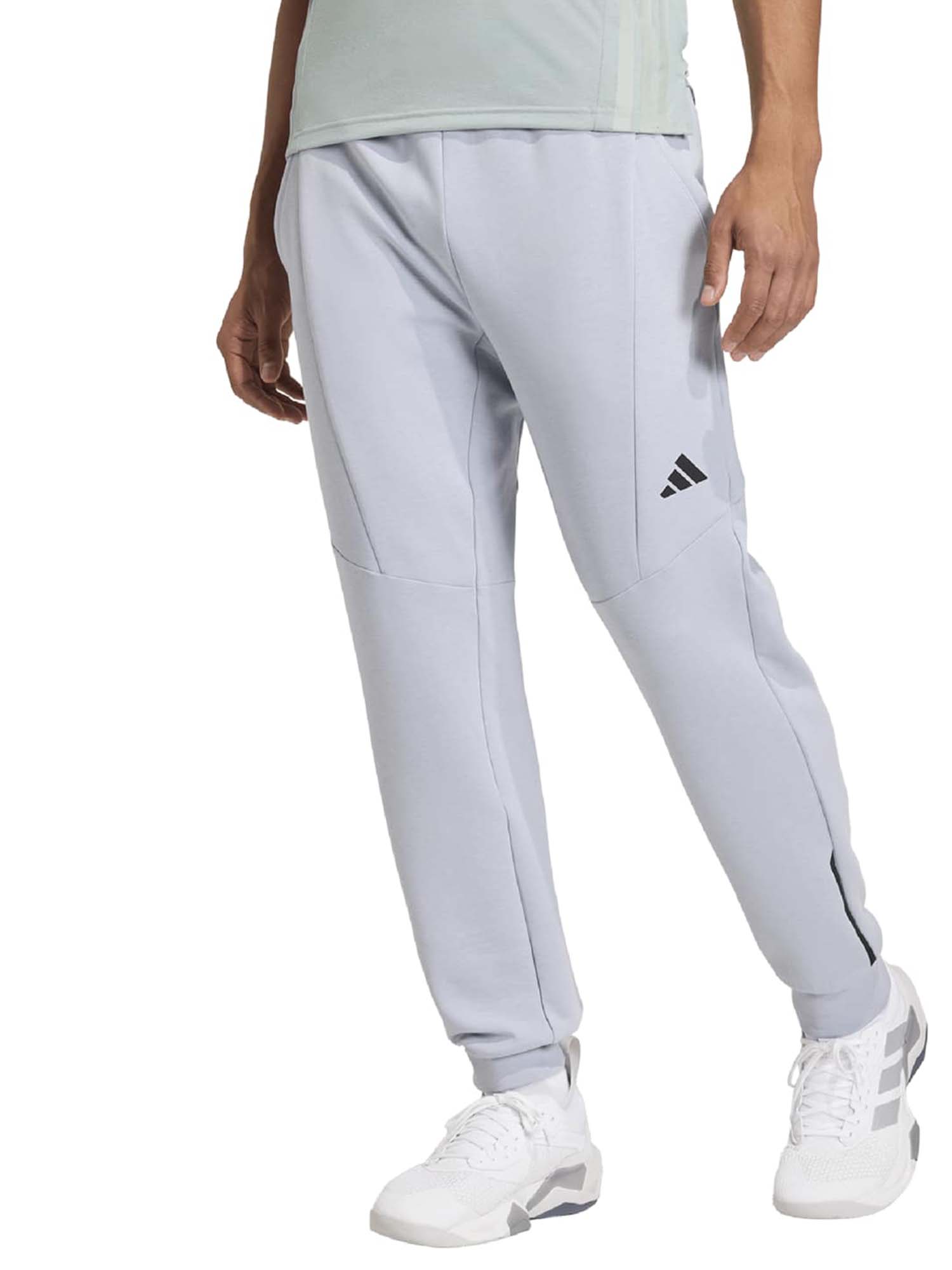 Pantalone da uomo Adidas D4T Workout Knit grigio allenamento